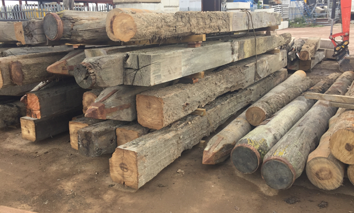 Greenheart piles and timbers