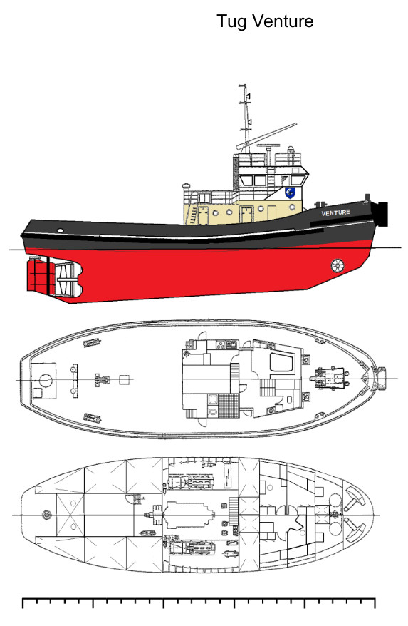 25.3m TUG Venture 21 tonnes bolard pull Workboat code Cat 2/60